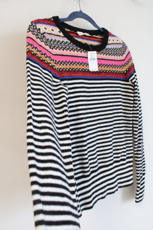 NEW Gap Black & White Striped Ski Sweater | XS