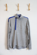 Under Armour Gray & Blue Off-Set 1/4 Zip Lightweight Jacket | L