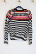 NEW Gap Black & White Striped Ski Sweater | XS
