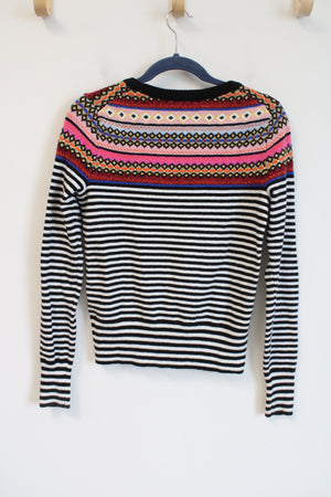 NEW Gap Black & White Striped Ski Sweater | XS
