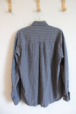 Columbia Blue & Gray Plaid Button Down Shirt | L