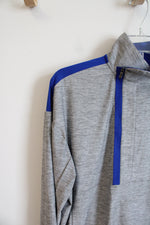 Under Armour Gray & Blue Off-Set 1/4 Zip Lightweight Jacket | L
