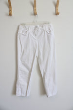 Ann Taylor Loft Original Crop White Pants | 0