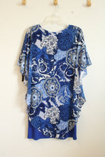 New Glamor Nights Blue with Paisley Overlay Dress | 6