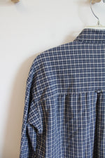 Columbia Blue & Gray Plaid Button Down Shirt | L