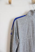 Under Armour Gray & Blue Off-Set 1/4 Zip Lightweight Jacket | L