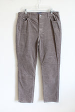 Talbots High-Waist Straight Leg Gray Corduroy Pants | 10