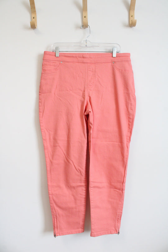 Chico's Perfect Stretch Girlfriend Slim Leg Ankle Coral Pants | 2 (12)