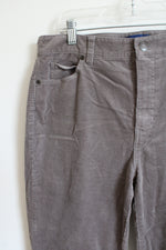 Talbots High-Waist Straight Leg Gray Corduroy Pants | 10