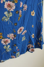 NEW Aeropostale Blue Floral Button Down Dress | XS
