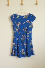NEW Aeropostale Blue Floral Button Down Dress | XS