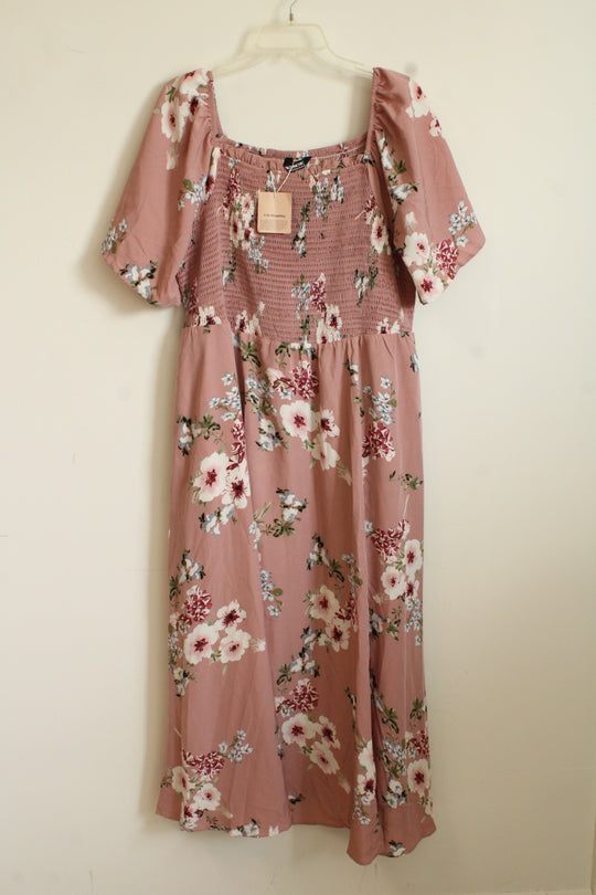 NEW Bloomchic Pink Floral Maxi Dress with Pockets | 18/20