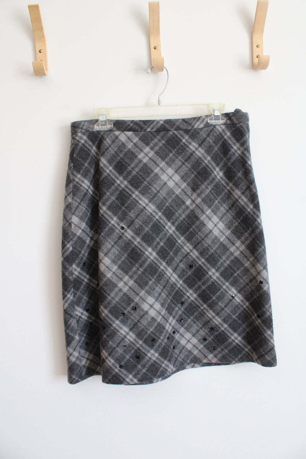 J. Crew Embellished Gray Plaid Skirt | 12