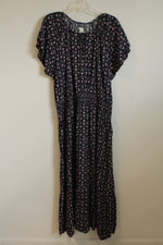 Destination 365 Navy Blue and Purple Floral Maxi Dress | 2XL