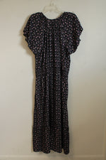 Destination 365 Navy Blue and Purple Floral Maxi Dress | 2XL