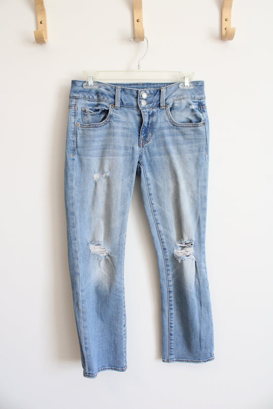 American Eagle Outfitters Artist Crop Stretch Light Wash Jeans | 0