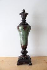 Ornate Green & Brown Pedestal Urn