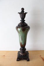 Ornate Green & Brown Pedestal Urn