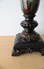 Ornate Green & Brown Pedestal Urn