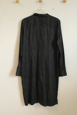 Foxcroft Wrinkle Free Black and White Dot Collared Button-down Dress | 12