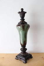 Ornate Green & Brown Pedestal Urn