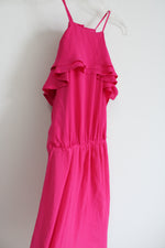 Maurices Hot Pink Ruffle Chiffon Dress | S