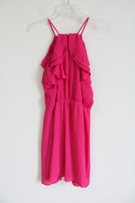 Maurices Hot Pink Ruffle Chiffon Dress | S