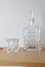 Cut Glass Whiskey Decanter & Glasses
