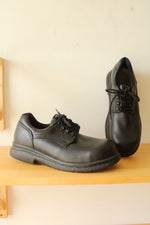 Red Wing Black Leather Steel Toe Work Oxfords | 9.5