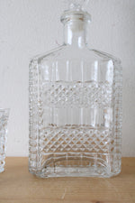 Cut Glass Whiskey Decanter & Glasses