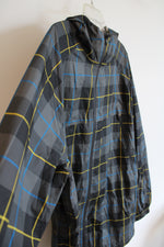Burton Gray Black Blue & Yellow Plaid Rain Jacket | XL