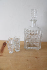 Cut Glass Whiskey Decanter & Glasses