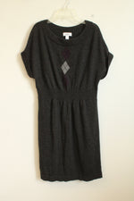 Ann Taylor Loft Gray Wool Blend SS Sweater Dress | M
