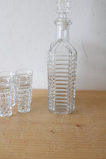 Cut Glass Whiskey Decanter & Glasses