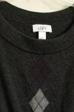 Ann Taylor Loft Gray Wool Blend SS Sweater Dress | M