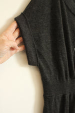 Ann Taylor Loft Gray Wool Blend SS Sweater Dress | M