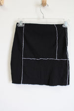 Urban Outfitters Black Fitted Stitched Skirt | XS
