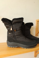Pajar Women's Valentina Black Zip Faux Fur Foldover Boots | 9.5