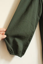 Dark green LS Button Down Layered Dress | L
