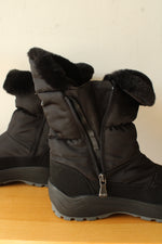 Pajar Women's Valentina Black Zip Faux Fur Foldover Boots | 9.5
