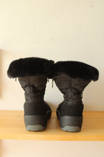 Pajar Women's Valentina Black Zip Faux Fur Foldover Boots | 9.5