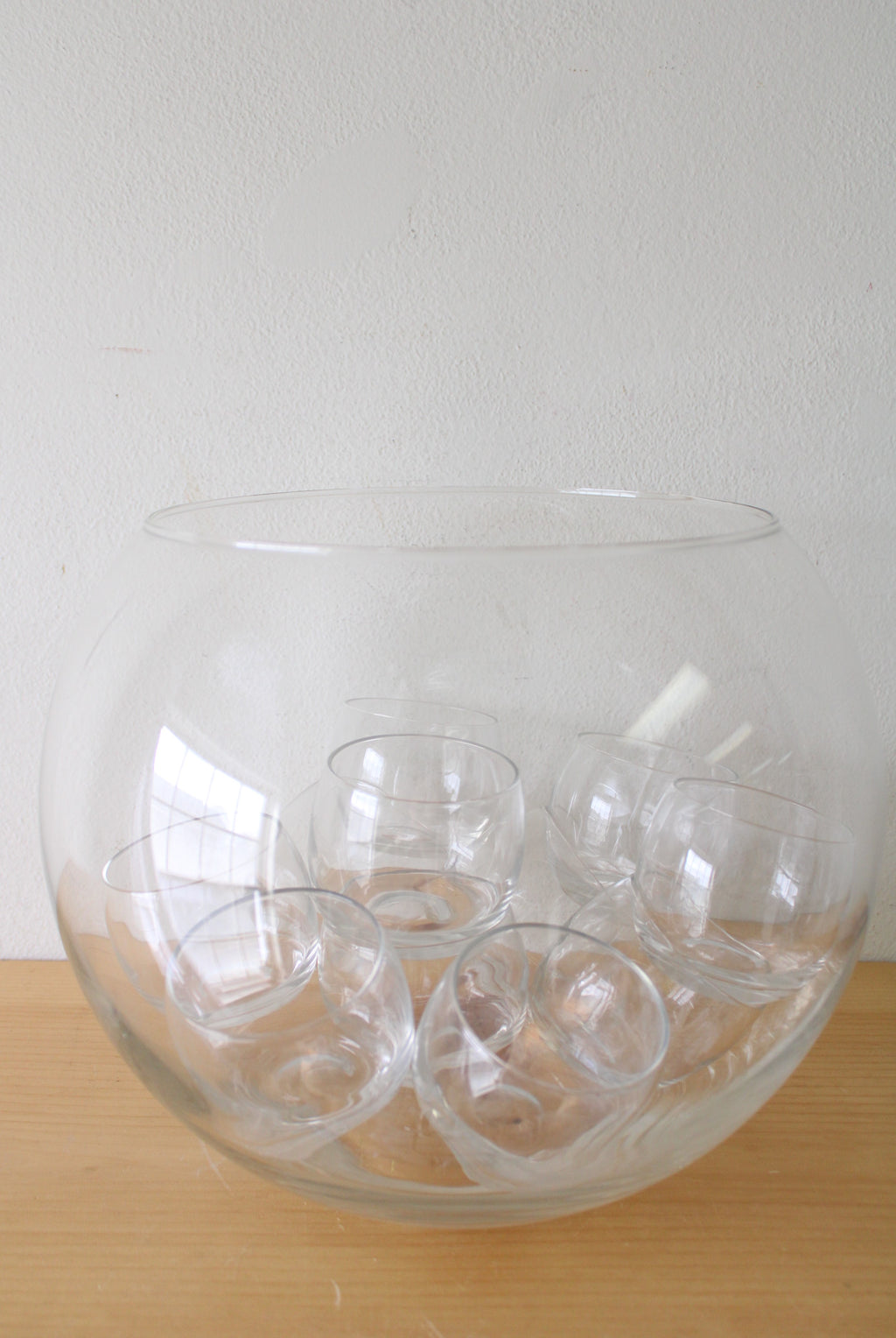 Crisa Crate & Barrel Circular Large Punch Bowl & 11 Glasses