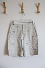 Vineyard Vines Cream Embroidered Blue Lacrosse Nets Shorts | 28