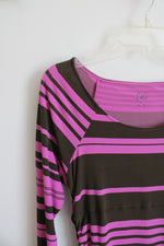 NEW Sofia Vergara Brown & Pink Ruched Dress | M