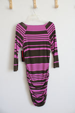 NEW Sofia Vergara Brown & Pink Ruched Dress | M