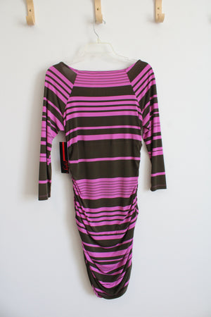 NEW Sofia Vergara Brown & Pink Ruched Dress | M