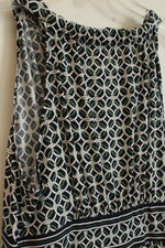 New Max Studio Green and Navy Printed Stretch Dress | M