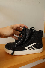BILLY CS High Top Black Glitz Sneakers | 1Y