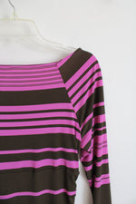 NEW Sofia Vergara Brown & Pink Ruched Dress | M