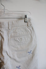Vineyard Vines Cream Embroidered Blue Lacrosse Nets Shorts | 28